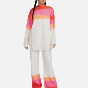 Nike Yoga Therma-Fit Wool Blend Sweater &  Pants Women’s L & M Multicolor Read**